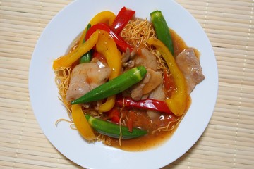 夏野菜の皿うどん