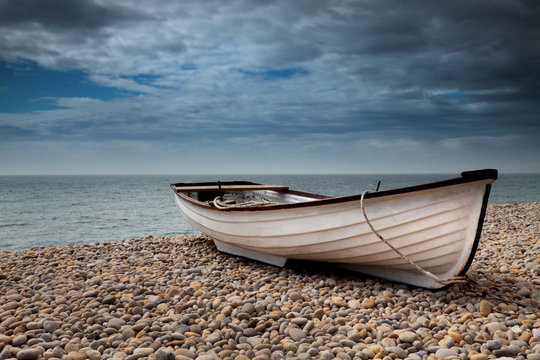 Fishing boat on Chesil Beach