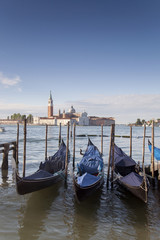 San Giorgio Maggiore Church and Gondola Boats, Venice