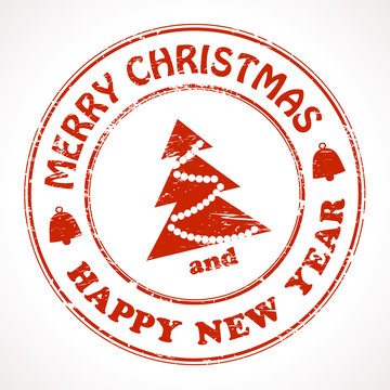 Isolated stamp Christmas greeting