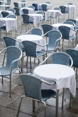 Cafe Tables and Chairs in San Marcos - St Marks Square; Venice