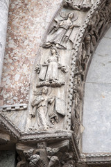 Detail on Facade of San Marcos - St Marks Cathedral Church, Veni