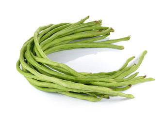 Yard Long bean on white background