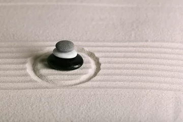 Fotobehang Zen Stenen Zen garden with stones on sand background  © Africa Studio