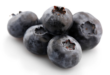 Blueberries isolated on white