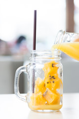 Iced Passion fruit glass