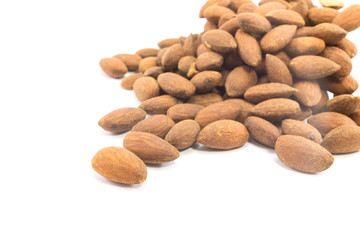 Almonds with isolated background.