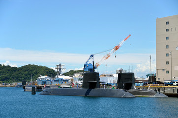 Japan Maritime Self-Defense Force submarines in Yokosuka port