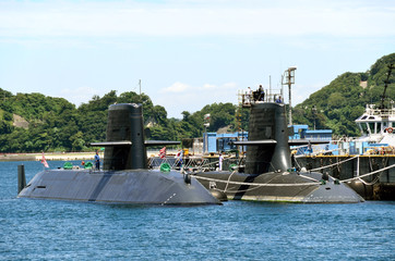 Japan Maritime Self-Defense Force submarines in Yokosuka port