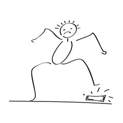 Strichmännchen stampft wütend auf den Boden - Zorn, Aggression, Verzweiflung, Wut - Gefühlsausbrüche, Kontrollverlust der Emotionen, cholerisch handeln