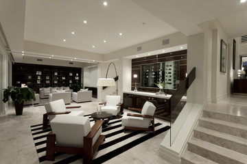 Luxurious livng room with two areas