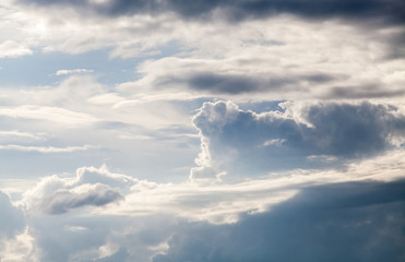 colorful dramatic sky with cloud at sunset