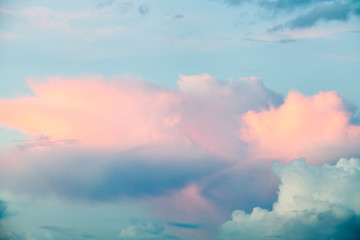 colorful dramatic sky with cloud at sunset