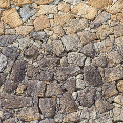 Old stone block wall background and texture