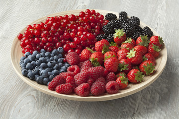 Fresh summer fruit on a plate
