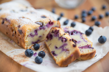 Vanillekuchen mit Blaubeeren