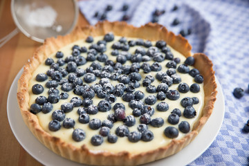 Vanillekuchen mit Blaubeeren