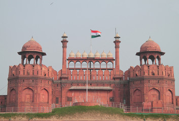 towers of Red Fort in Delhi