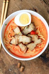 Spicy pork ramen soup - Japanese food