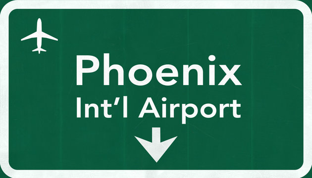 Phoenix Sky Harbor USA International Airport Highway Road Sign