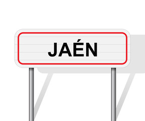 Welcome to Jaen Spain road sign vector