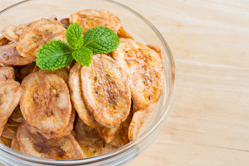 Dehydrated Banana Chips cuisine fried in coconut oil