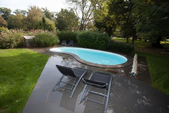 The swimming pool at luxury villa