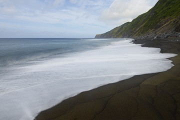 Obraz premium Black Beach, Baia da Ribeira das Cabras, Faial, Azores, Portugal