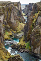 The Fjadrargljufur gorge in the south of Iceland