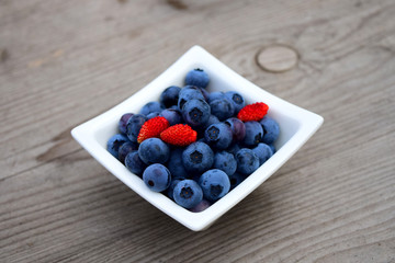 Fresh blueberries and strawberries