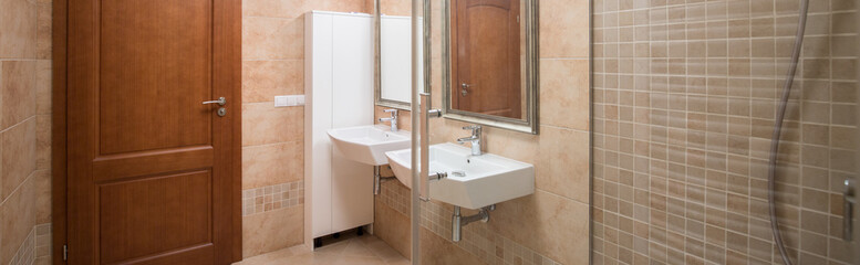 Contemporary caramel bathroom