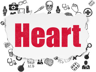 Medicine concept: Heart on Torn Paper background