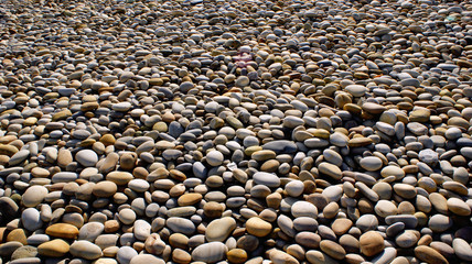 Beach rolling stones in Portugal
