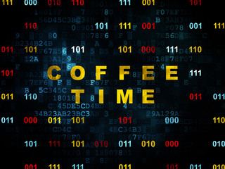 Fototapeta premium Timeline concept: Coffee Time on Digital background