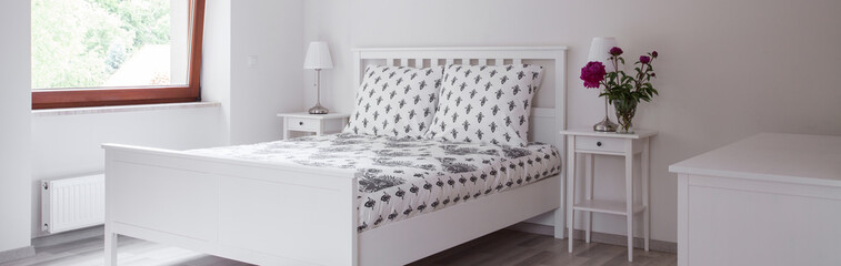 Double bed in white