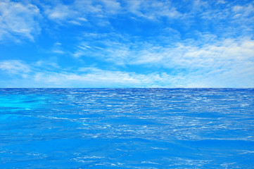beautiful clear sea water and blue summer sky