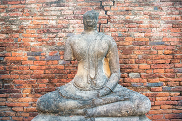And old ruin buddha statue in Ayutthaya
