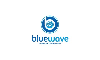 Blue wave B Letter Logo - Initial B vector monogram