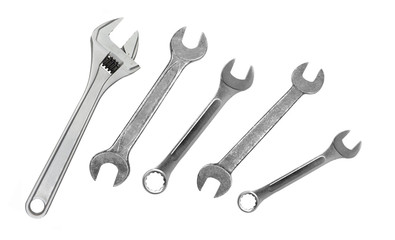 Wrenches isolated on white