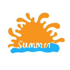 Obraz premium Hand-written word SUMMER, lettering
