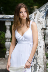 Lady in white dress