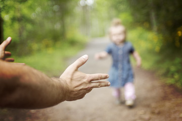Father baby walk