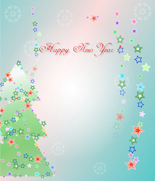 Greeting Card Happy New Year and Merry Christmas