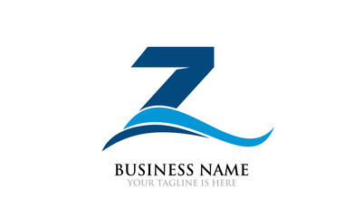 Simple Modern Blue Z Logo Move - obrazy, fototapety, plakaty