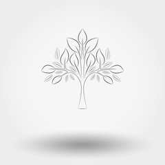 Obraz premium Tree. Line illustration.