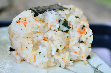 Japanese sushi set with soup