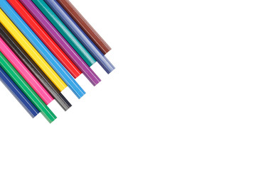 a set of colored pencils isolated on white background