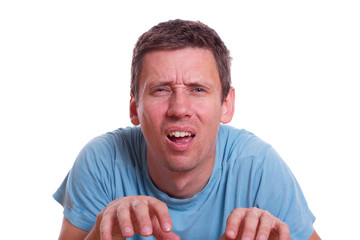 Mann mit Augen Problem