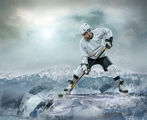 Ice hockey player on the ice