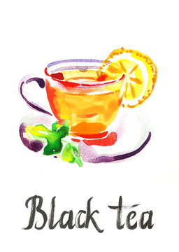 Watercolor black tea